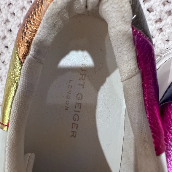 KURT GEIGER LONDON size 42  USA 10 Women's White Sneakers with Rainbow Accents - Picture 4 of 15